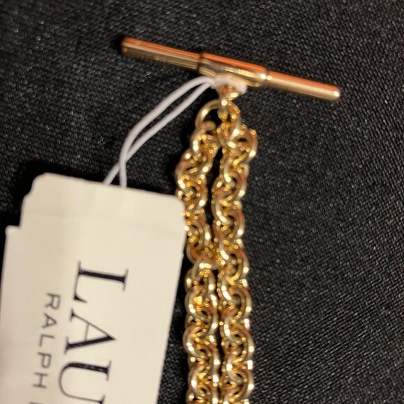 Ralph Lauren Gold Chain Bracelet with Initial and a Warm Brown Charm - Picture 6 of 8